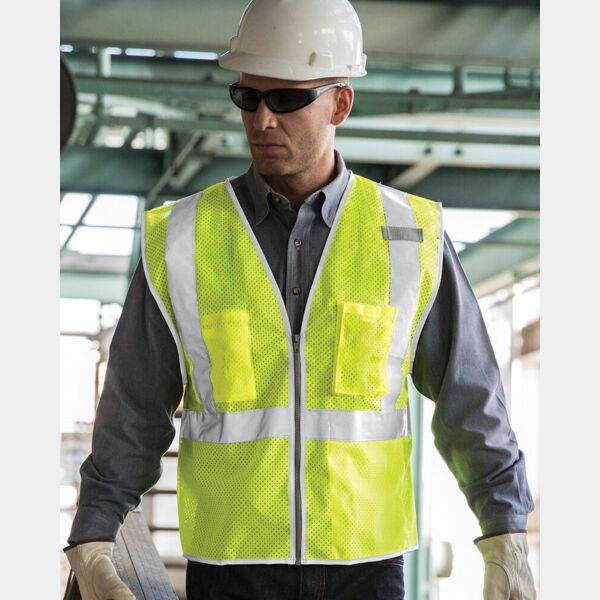 Premium Brilliant Series® Three-Pocket Zippered Mesh Vest Thumbnail